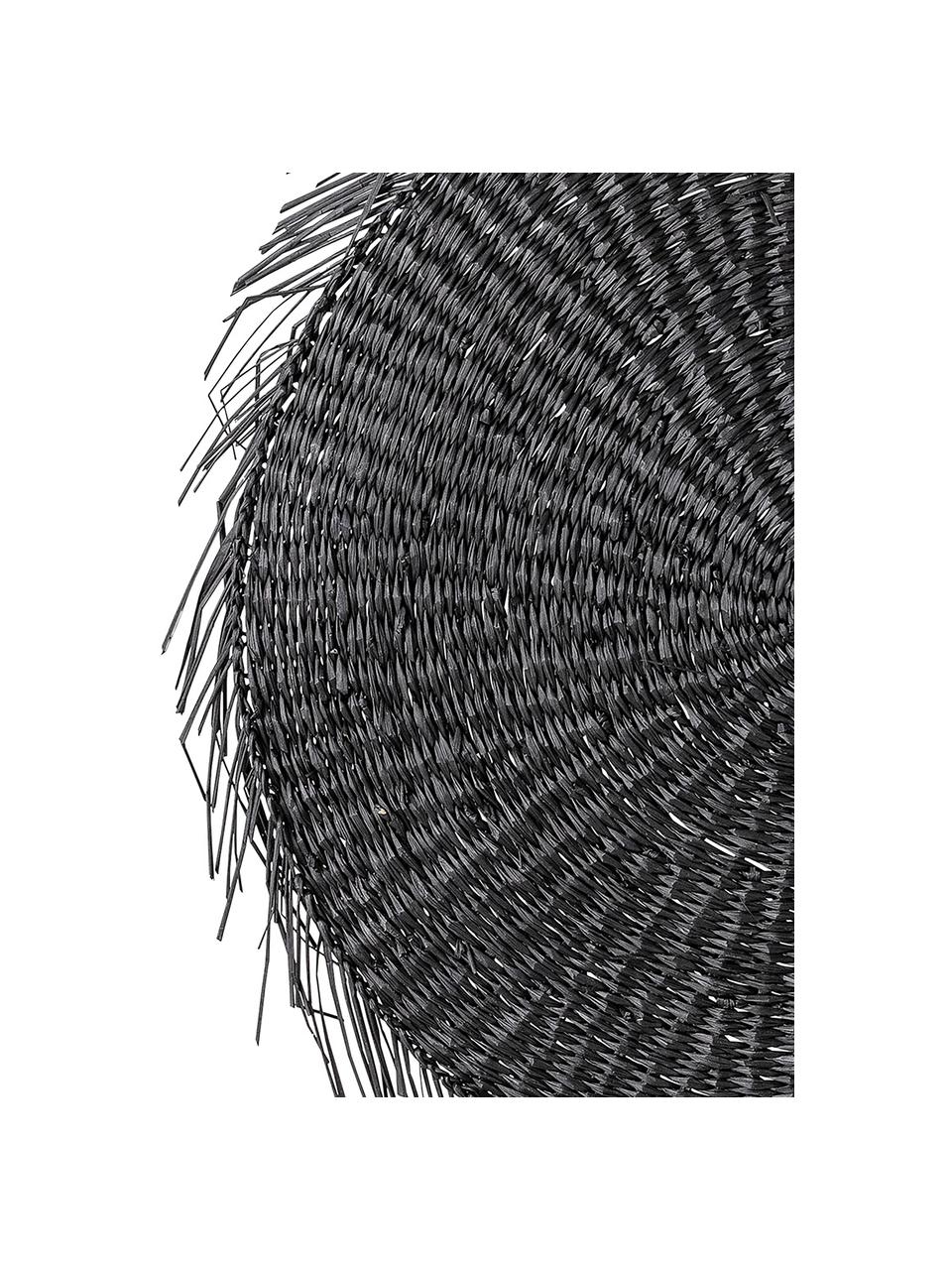 Okrągła podkładka z trawy morskiej Whirl, Trawa morska, Czarny, Ø 38 cm
