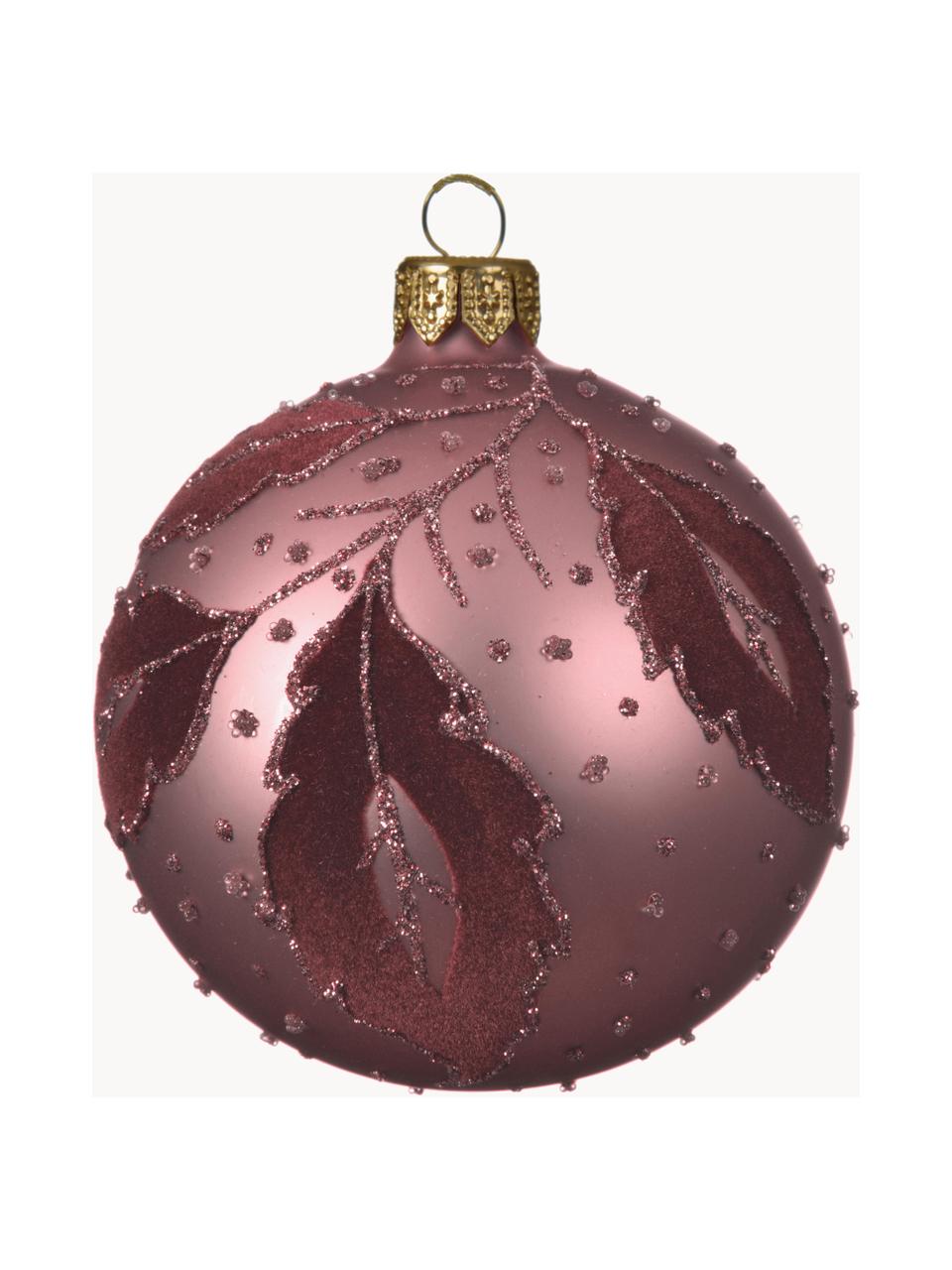 Bolas de Navidad Violetta, 6 uds., Color berenjena, Ø 8 cm