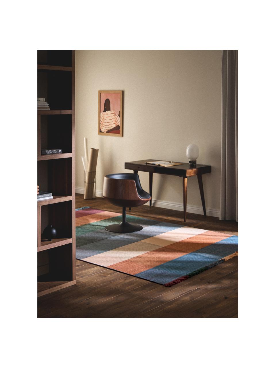 Tapis en laine à carreaux avec franges Bliss, 80 % laine (certifiée RWS), 20 % coton

Les tapis en laine peuvent perdre des fibres lors des premières semaines et des peluches peuvent se former, ce phénomène est naturel et diminue à mesure de votre usage et du temps, Multicolore, larg. 160 x long. 230 cm (taille M)