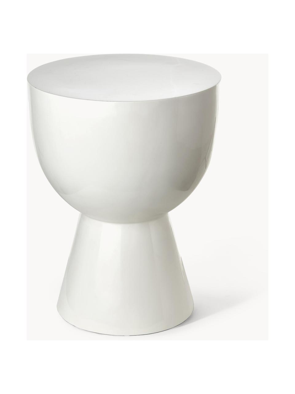 Kulatý odkládací stolek Tam Tam, Lakovaná umělá hmota, Bílá, Ø 36 cm, V 46 cm