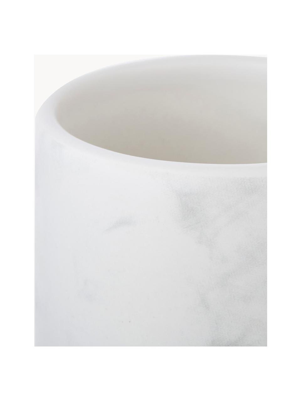 Zahnputzbecher Daro in Marmoroptik, Keramik, Weiß, Ø 7 x H 11 cm