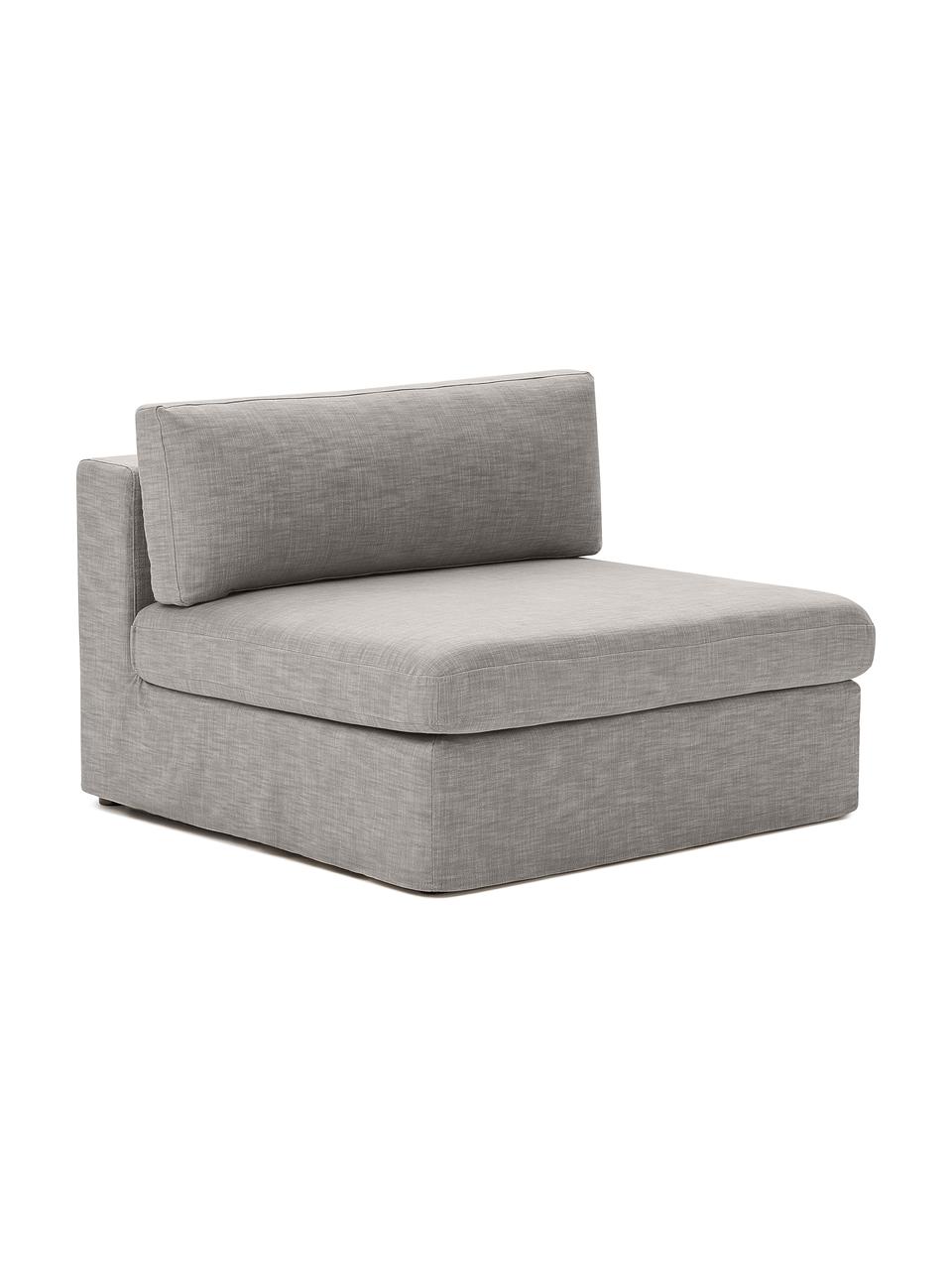 Moduł środkowy Russell, Tapicerka: 100% bawełna Dzięki tkani, Stelaż: lite drewno sosnowe z cer, Nogi: tworzywo sztuczne, Szara tkanina, S 103 x G 103 cm