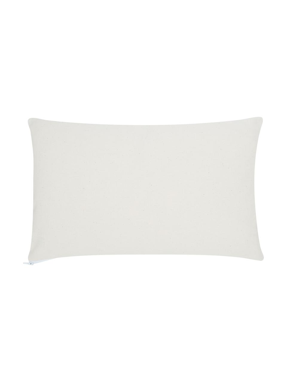 Housse de coussin rectangulaire bohème Demi, Blanc, noir