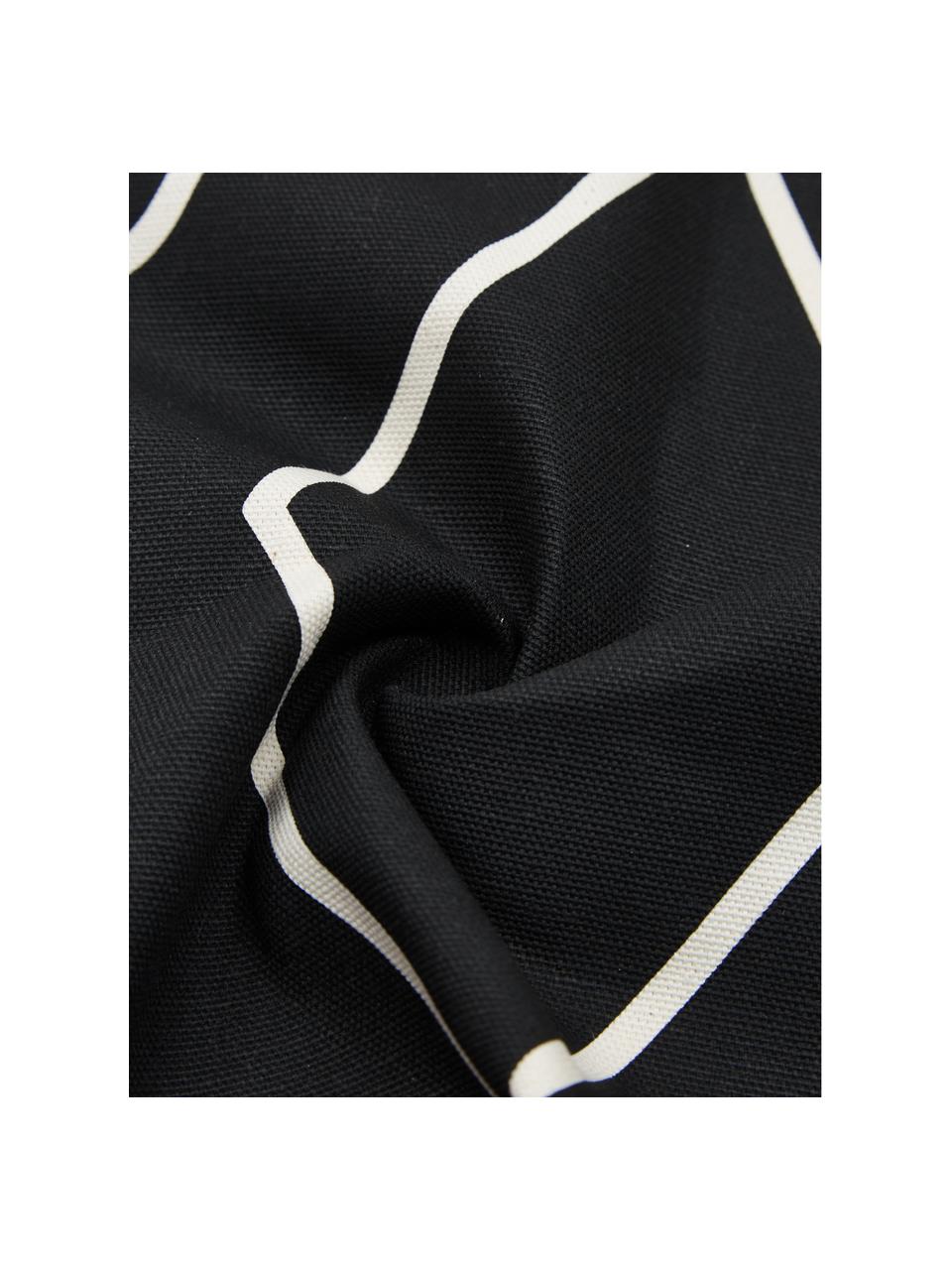Funda de cojín Demi, estilo boho, 100% algodón, Blanco, negro, An 30 x L 50 cm