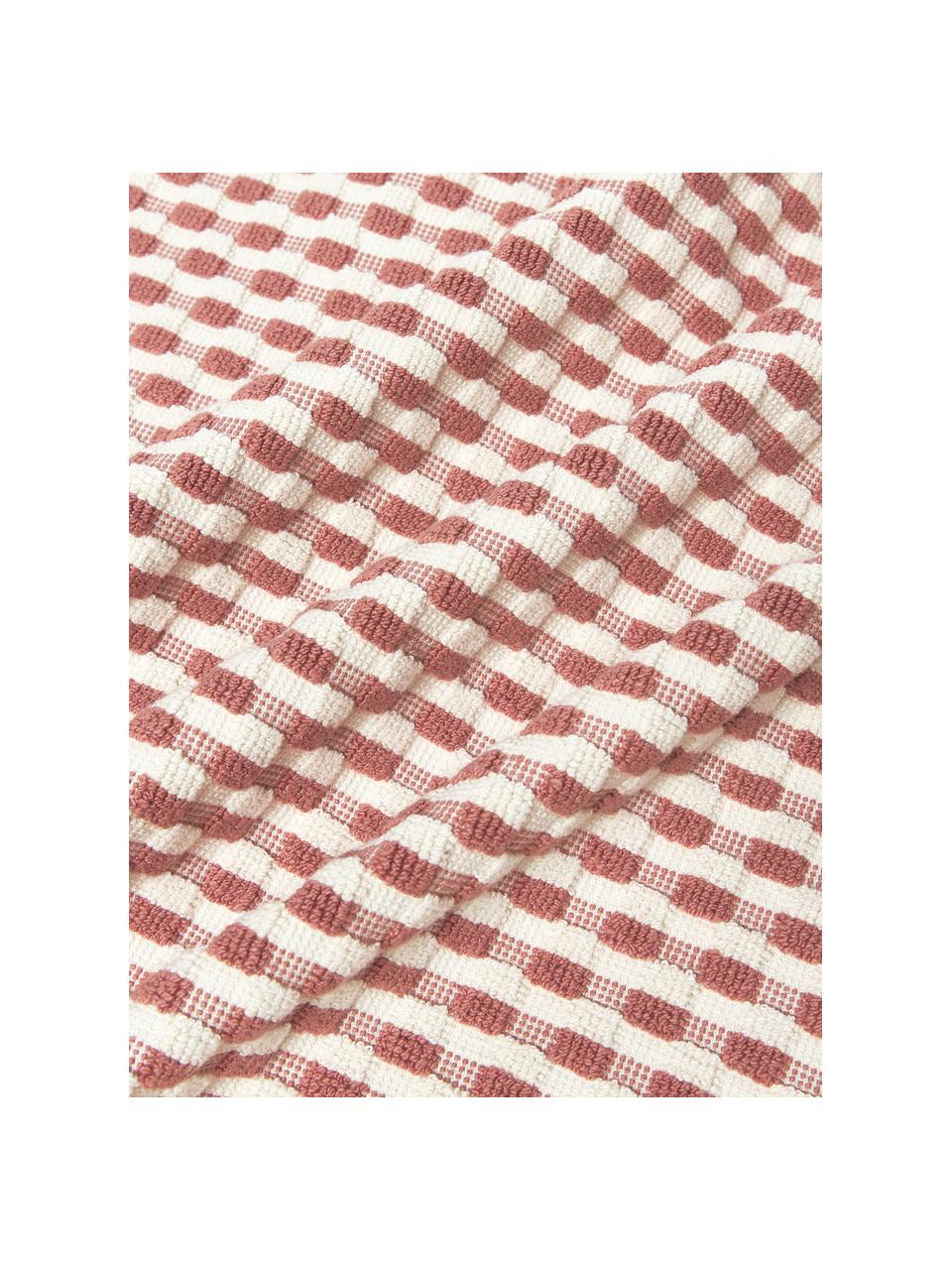 Lot de serviettes de bain texturées Juniper, set de tailles variées, Blanc cassé, vieux rose, 4 éléments (2 serviettes de toilette et 2 draps de bain)