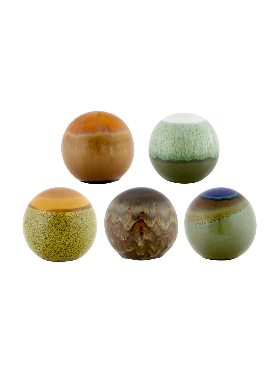 Set sfere da decorazione Energy, 5 pz., Gres, Multicolore, Ø 8 cm