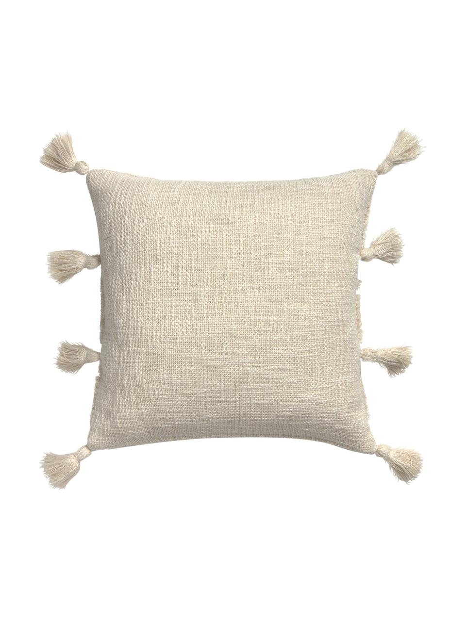 Housse de coussin 45x45 bohème Hera, Couleur crème