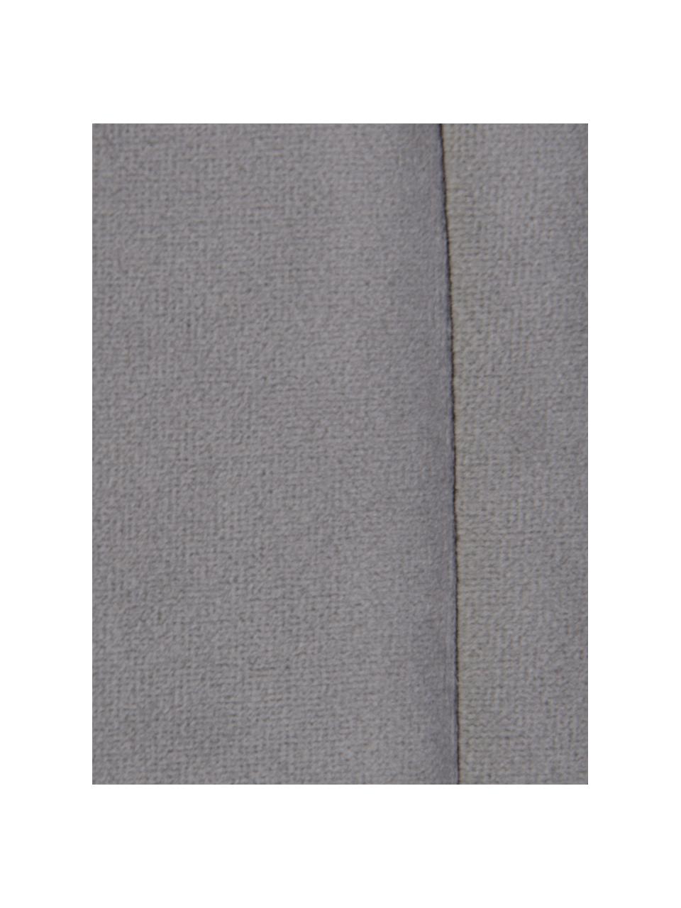 Gestoffeerd fluwelen hoofdeinde Adrio in grijs, Bekleding: 100% polyester fluweel, Frame: hout, metaal, Fluweel grijs, B 160 cm x H 64 cm