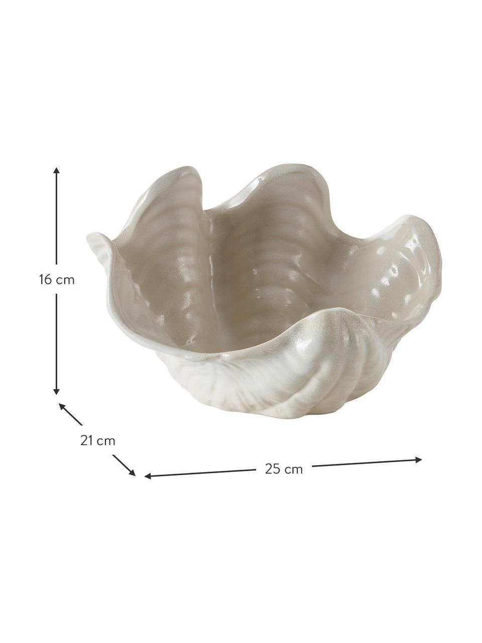 Cuenco artesanal de cerámica Wave, Cerámica, Blanco crema, An 25 x Al 16 cm
