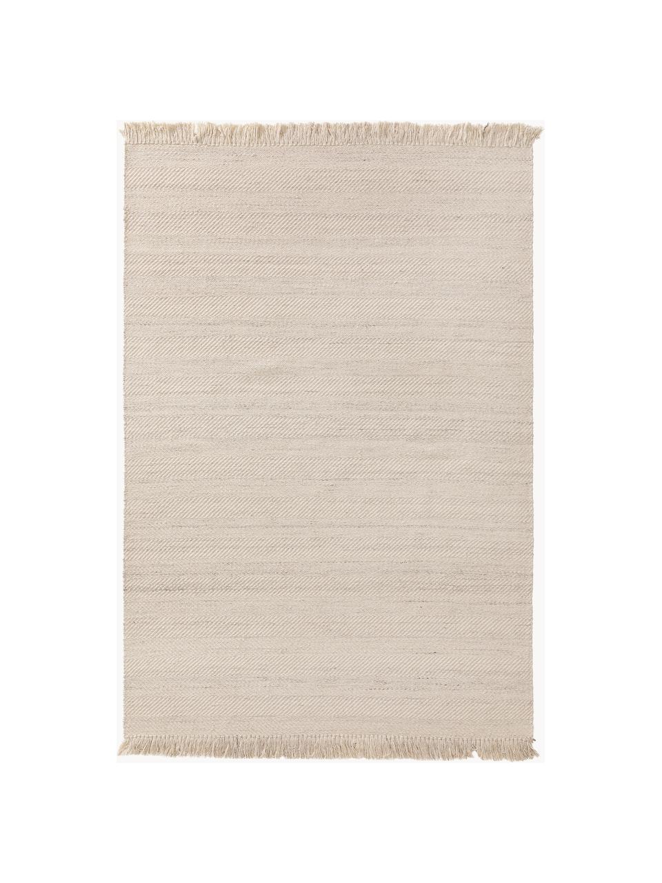 Ručne tkaný vlnený koberec so strapcami Lars, 60 % vlna, 20 % bavlna, 20 % polyester
V prvých týždňoch používania môžu vlnené koberce uvoľňovať vlákna, tento jav zmizne po niekoľkých týždňoch používania, Svetlobéžová, Š 80 x D 150 cm (veľkosť XS)