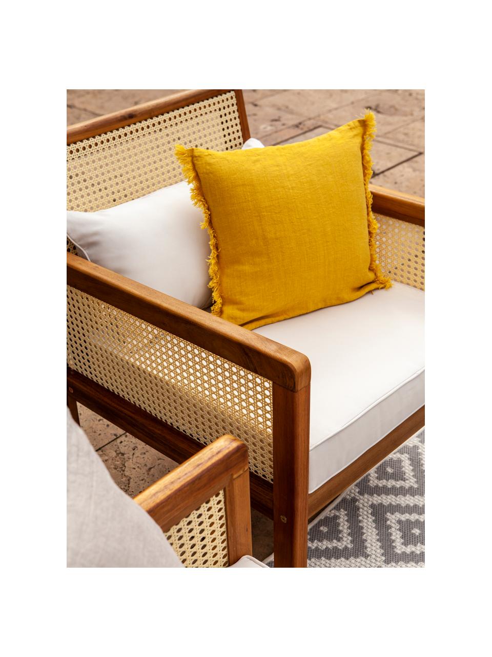 Garten-Lounge-Set Vie mit Wiener Geflecht, 4-tlg., Wiener Geflecht: Polyethylen, Beige, Set mit verschiedenen Grössen