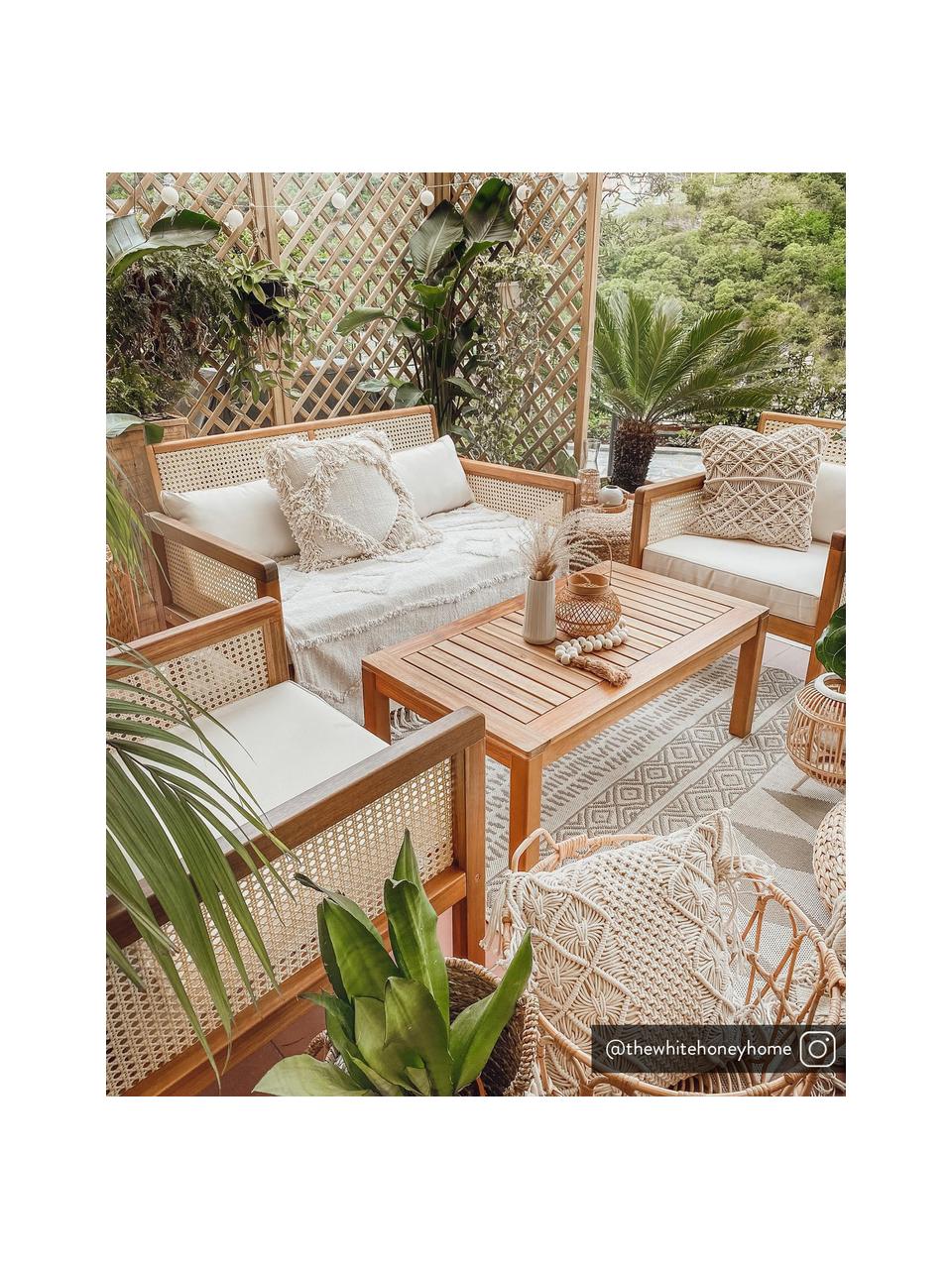 Garten-Lounge-Set Vie mit Wiener Geflecht, 4-tlg., Wiener Geflecht: Polyethylen, Beige, Set mit verschiedenen Größen