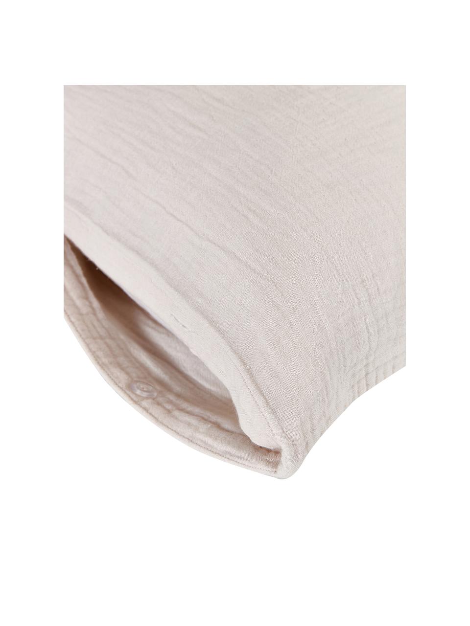 Fundas de almohada de muselina de algodón Odile., Beige, An 50 x L 70 cm, 2 uds.