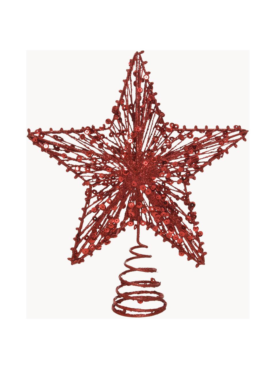 Estrella Árbol de Navidad Elise, Metal recubierto, Rojo, An 20 x Al 23 cm