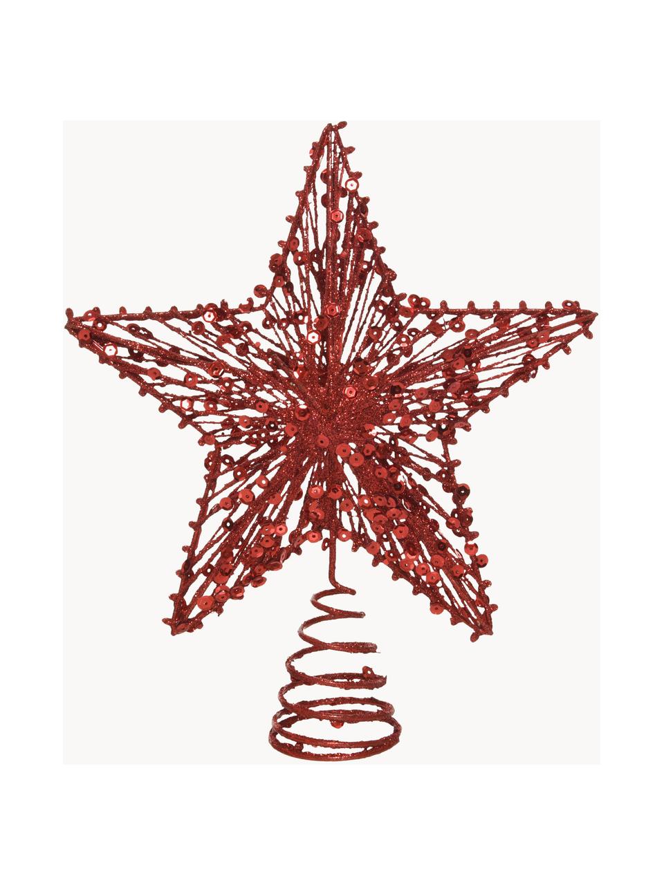 Kerstboom piek Elise, Gecoat metaal, Rood, B 20 x H 23 cm