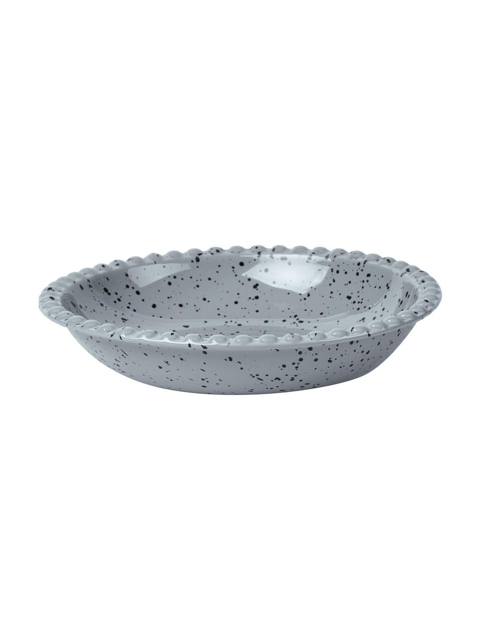 Handgemaakte serveerschaal Ditte, Keramiek, Grijs, gespikkeld, Ø 26 x H 6 cm