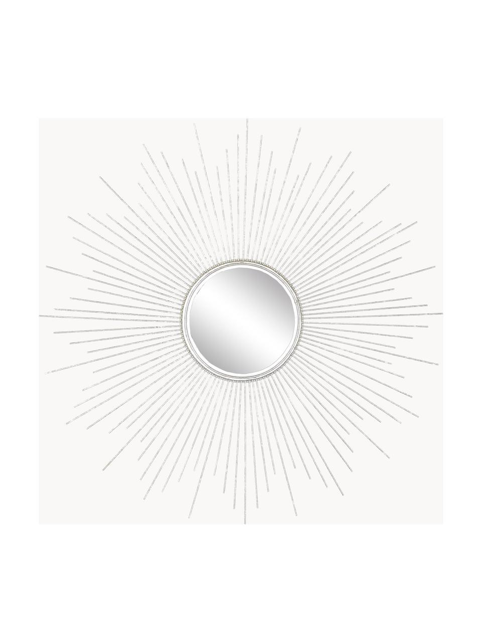 Specchio da forma di sole Ella, Cornice: metallo rivestito, Superficie dello specchio: lastra di vetro, Argentato, Ø 104 x Prof. 3 cm