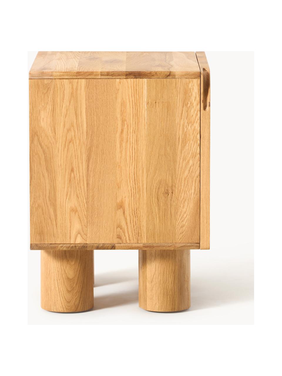 Nočný stolík z dubového dreva Cadi, Dubové drevo, ošetrené olejom, Š 50 x V 55 cm
