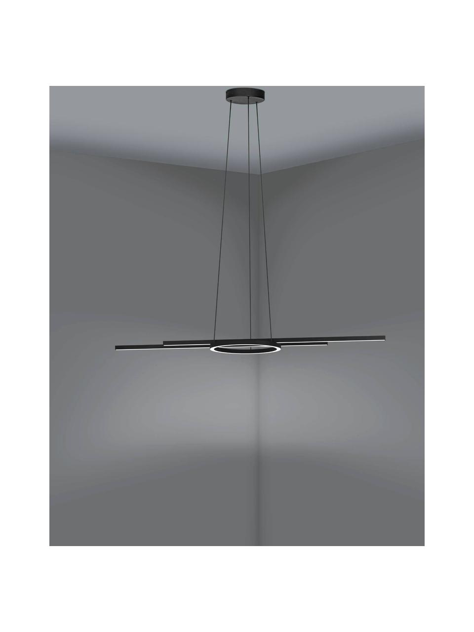 Lampada a sospensione a LED dimmerabile Zillerio-Z, Paralume: metallo rivestito, Baldacchino: metallo rivestito, Nero, Larg. 116 x Alt. 110 cm