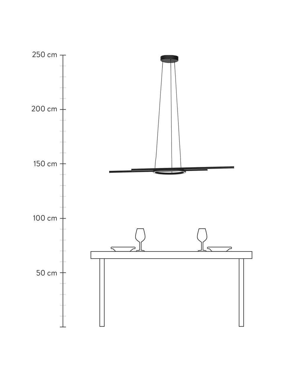Lámpara de techo LED regulable Zillerio-Z, Pantalla: metal recubierto, Anclaje: metal recubierto, Cable: metal recubierto, Negro, An 116 x Al 110 cm