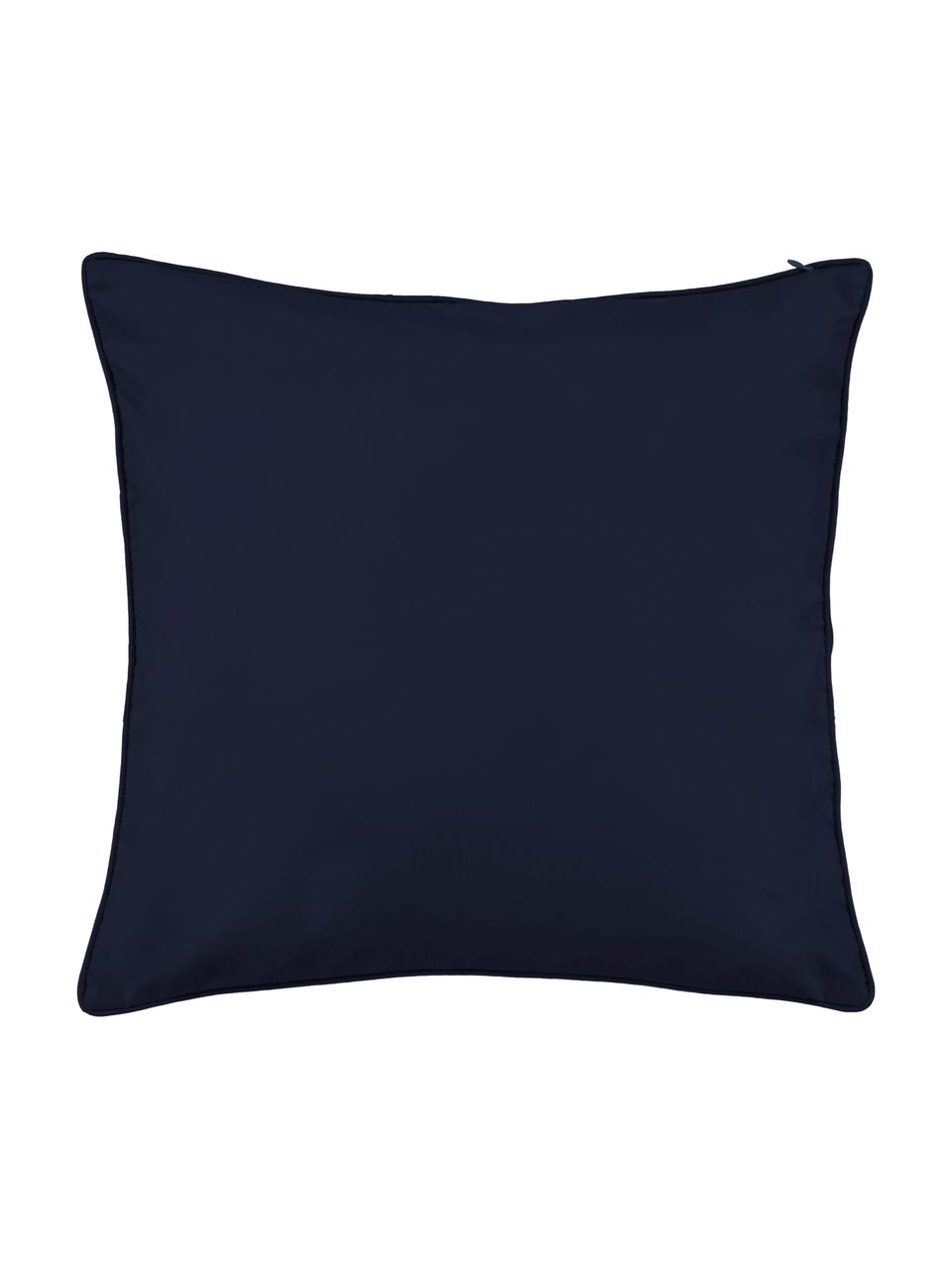 Coussin 50x50 en velours Fleur, Bleu foncé, multicolore