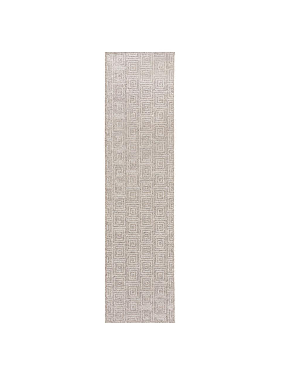 Wollen loper Jacob met grafisch patroon, 70% wol, 30% viscose, Lichtgrijs, beige, 80 x 300 cm