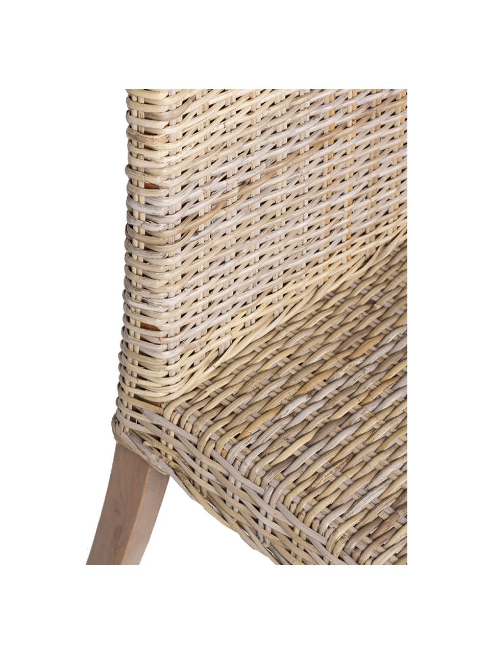 Silla de ratán Maria, Asiento: ratán, Patas: madera, Beige, bayo, An 54 x Al 88 cm