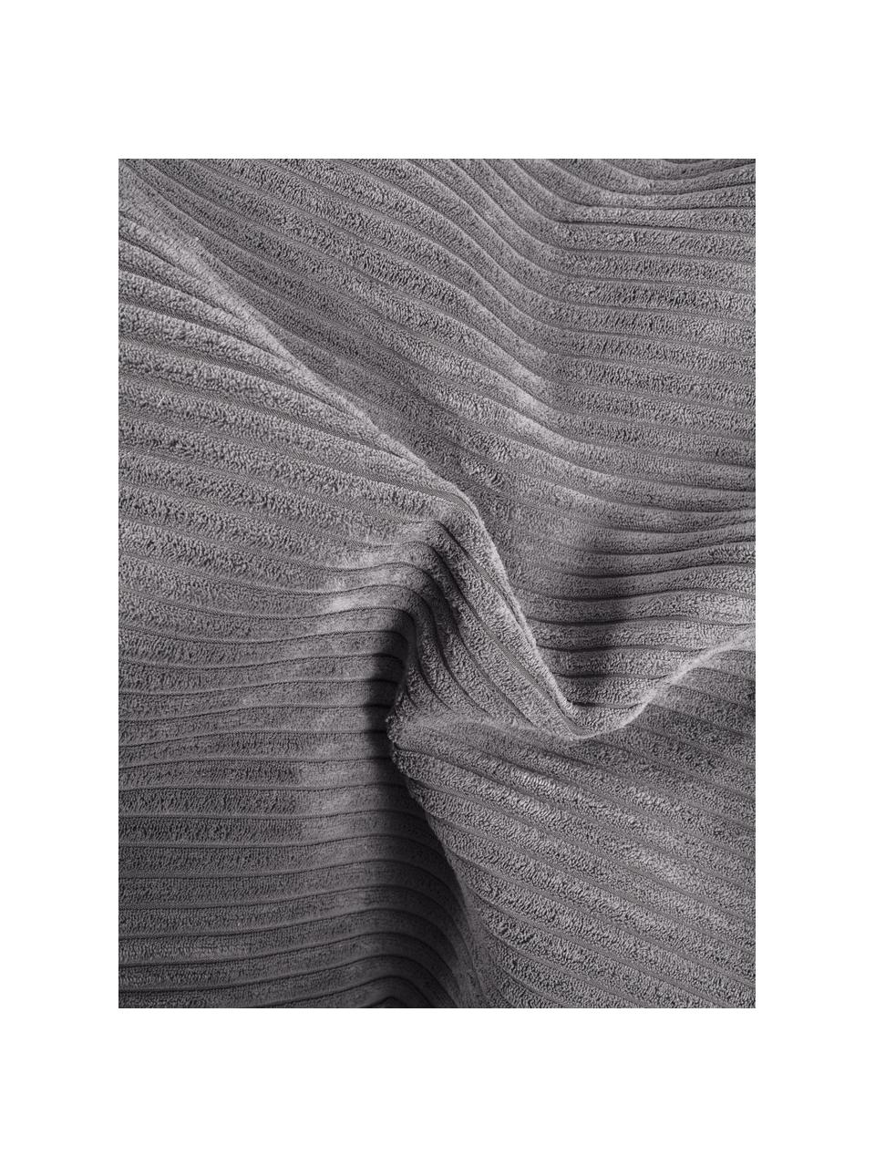 Fauteuil poire en velours côtelé Shara, Velours gris foncé, larg. 70 x prof. 80 cm