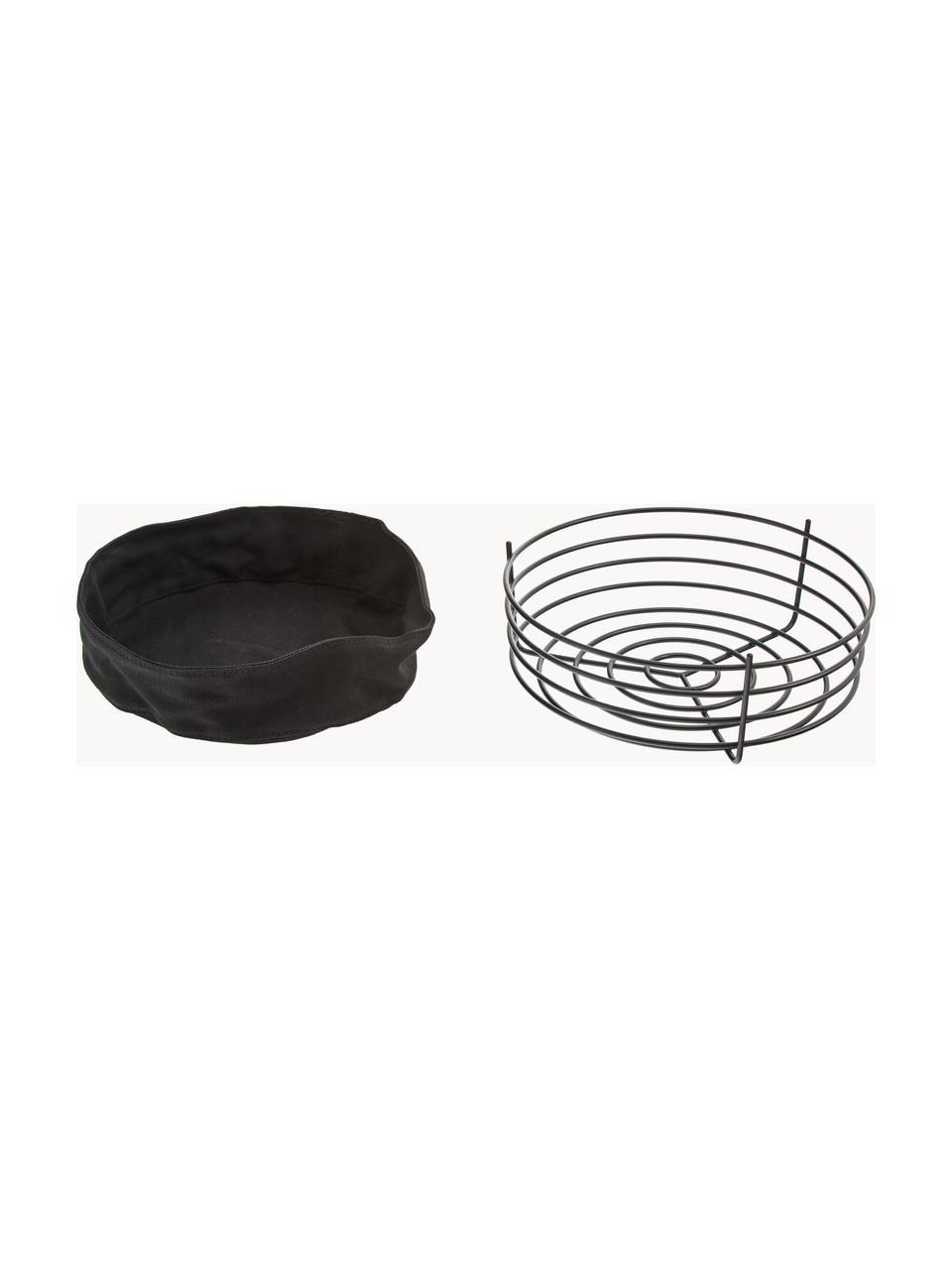 Cesta per pane con panno rimovibile Einsatz, Nero, Ø 26 x Alt. 8 cm