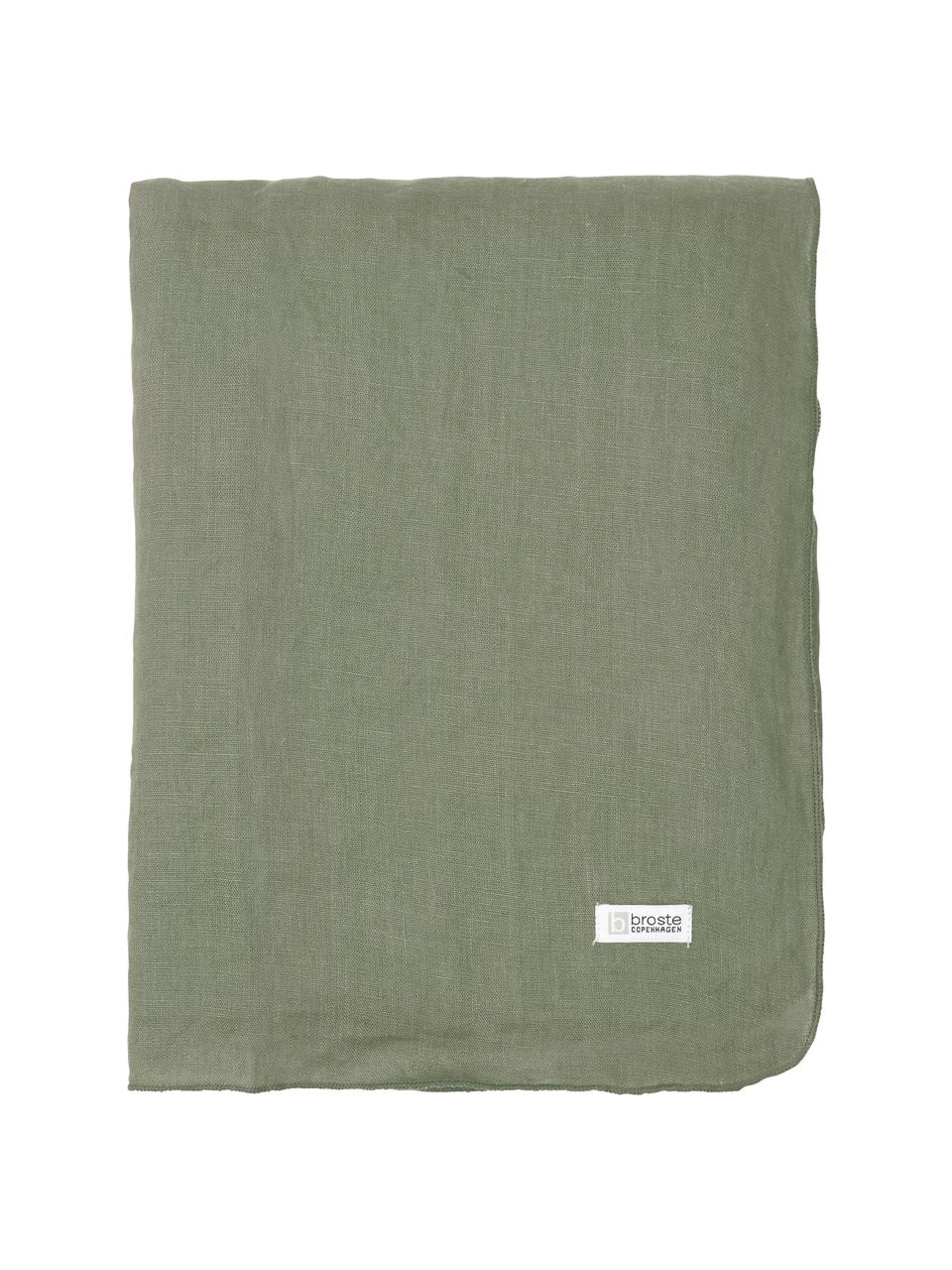 Servetten Gracie van eco-linnen met open zoom, 2 stuks, 100% linnen, Saliegroen, B 45 x L 45 cm