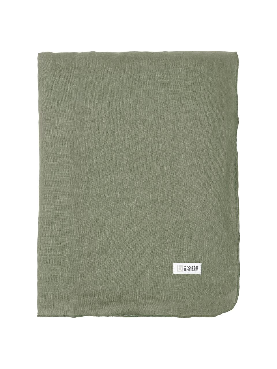 Serviettes de table en lin Gracie, 2 pièces, 100 % lin, Vert sauge, larg. 45 x long. 45 cm
