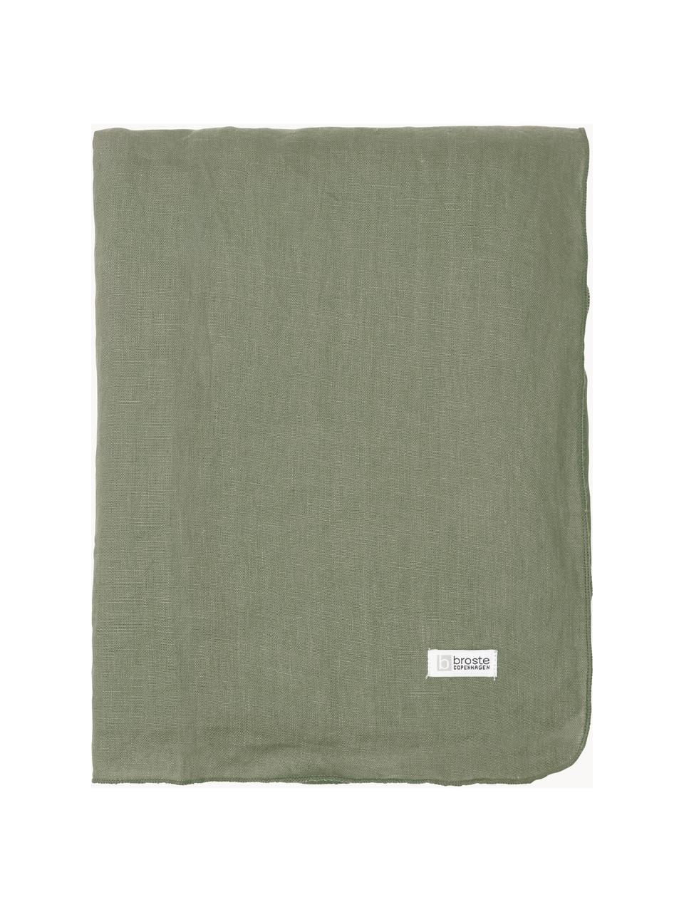 Servilleta de tela de lino Gracie, 2 uds., 100% lino, Verde salvia, An 45 x L 45 cm
