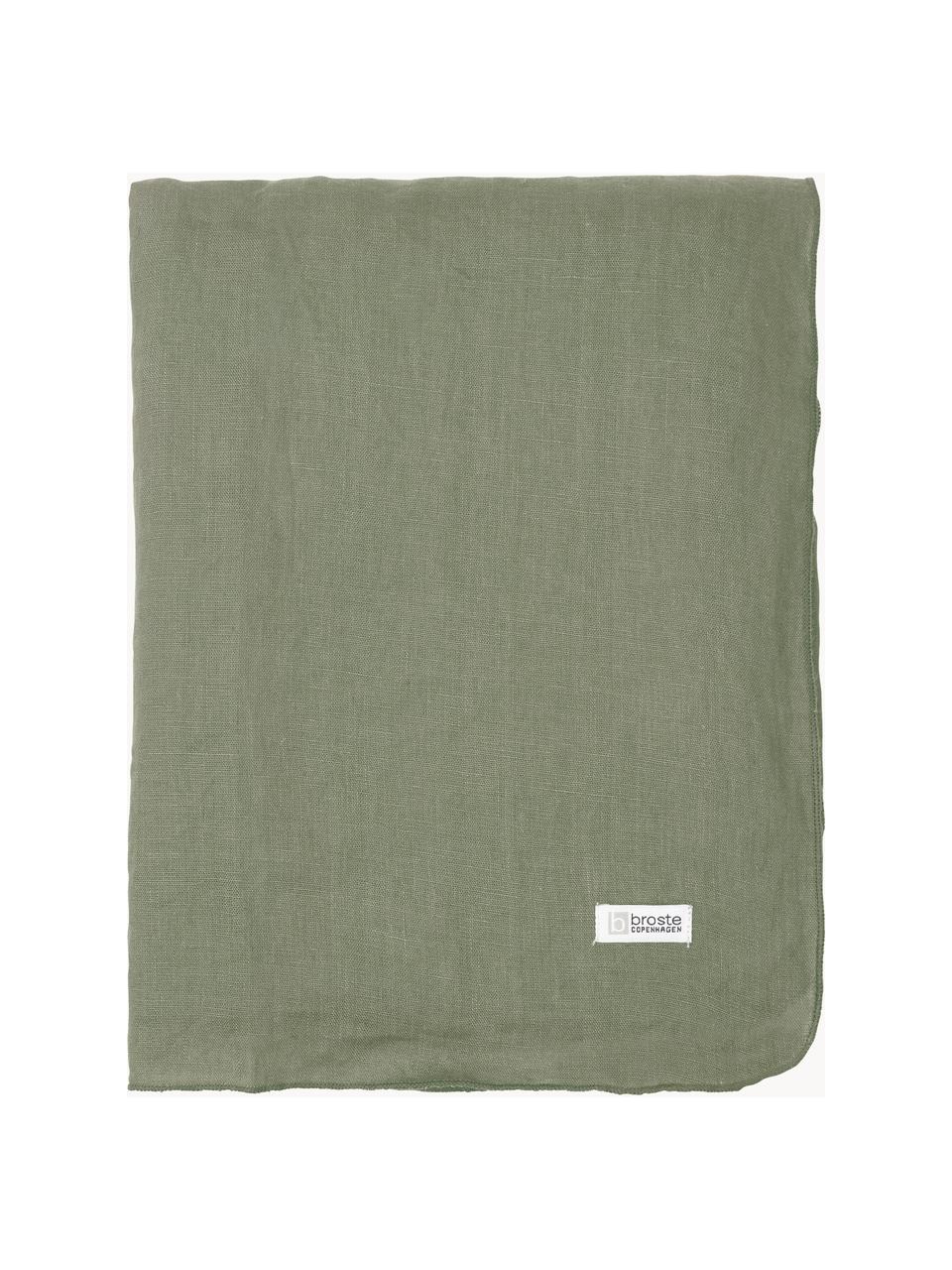 Stoffserviette Gracie aus Leinen mit Hohlsaum, 2 Stück, 100% Leinen, Salbeigrün, B 45 x L 45 cm