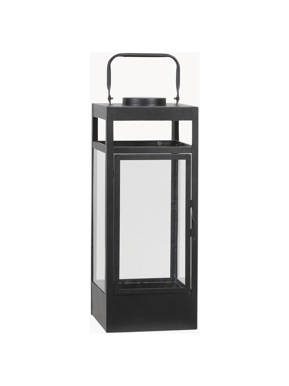 Farolillo LED Flint, funciona a pilas, portátil, Estructura: metal recubierto, Negro, transparente, An 17 x Al 42 cm