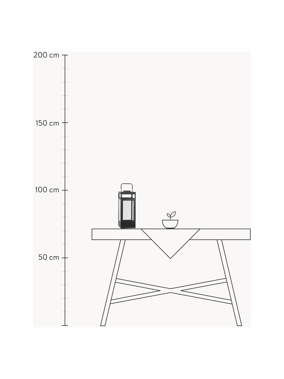 Lanterna portatile a LED a batteria Flint, Struttura: metallo rivestito, Nero, Larg. 17 x Alt. 42 cm