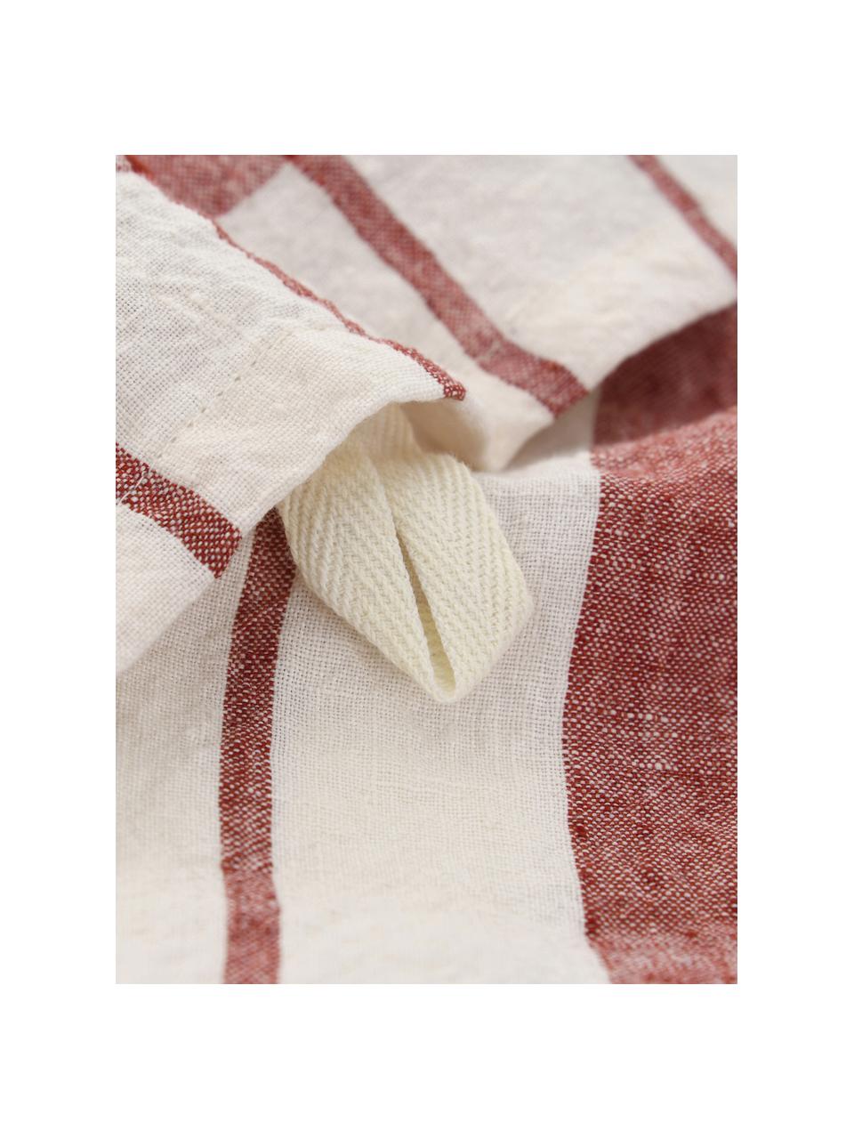 Ręcznik kuchenny z bawełny Helga, 100% bawełna, Czerwony, biały, S 50 x D 70 cm