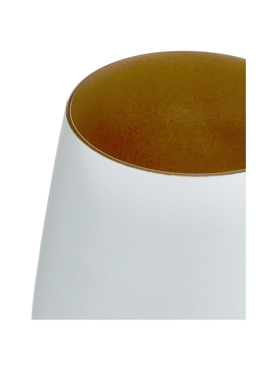 Verres à long drink en cristal Elements, 6 pièces, Cristal, enduit, Blanc, couleur laitonnée, Ø 9 x haut. 12 cm, 465 ml