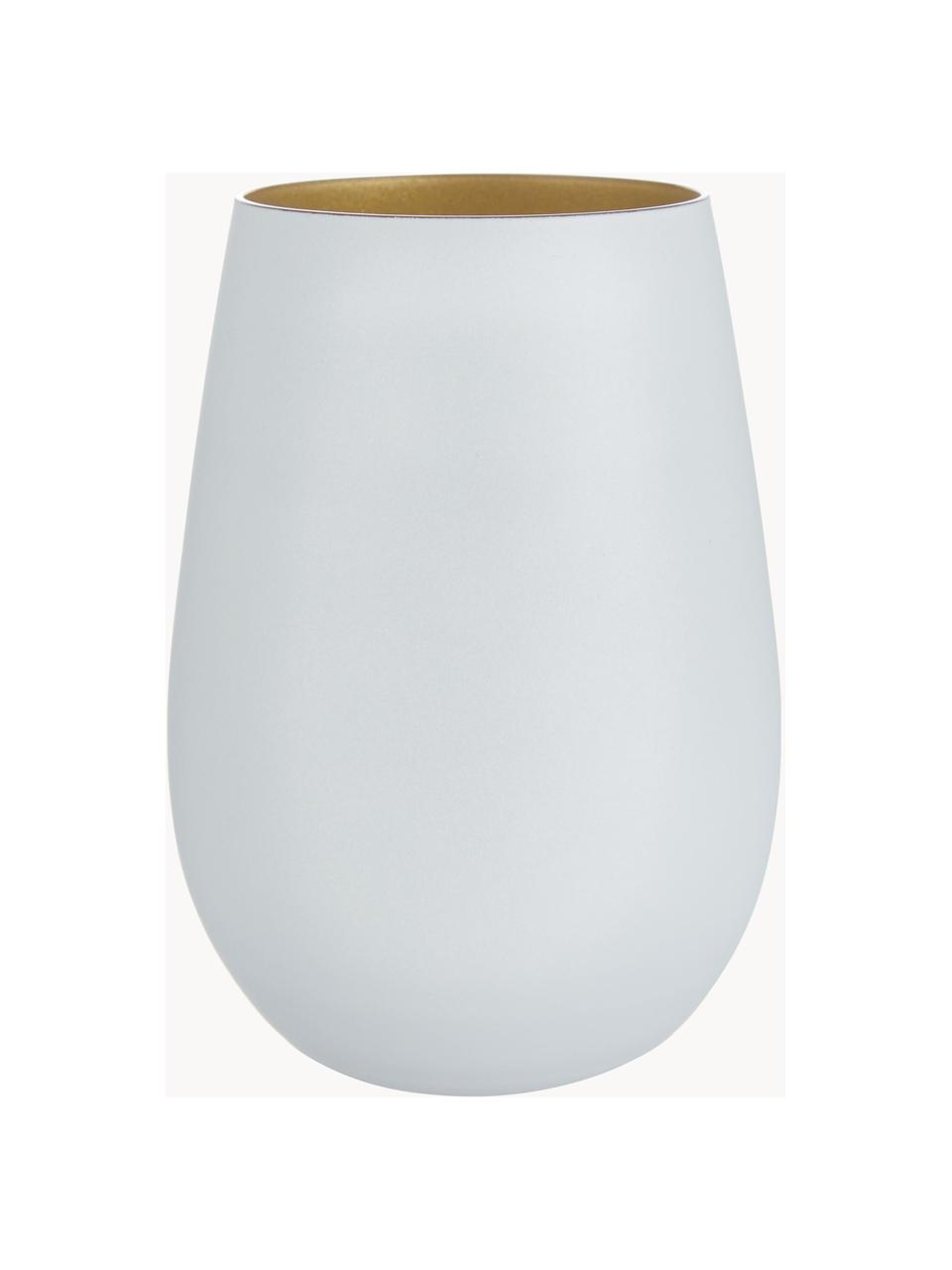 Verres à long drink en cristal Elements, 6 pièces, Cristal, enduit, Blanc, couleur laitonnée, Ø 9 x haut. 12 cm, 465 ml