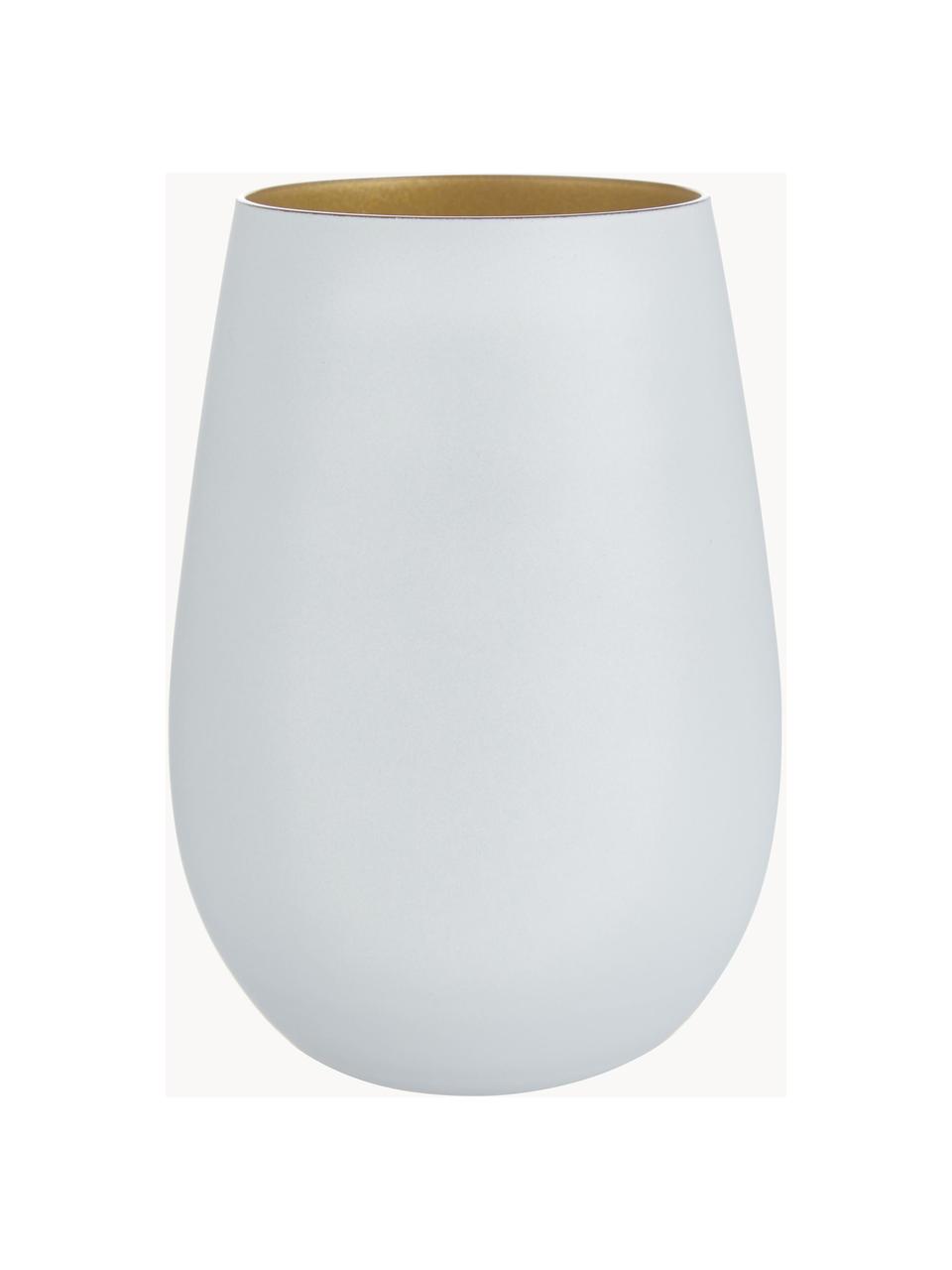 Vasos highball de cristal Elements, 6 uds., Cristal recubierto, Blanco, dorado, Ø 9 x Al 12 cm, 465 ml
