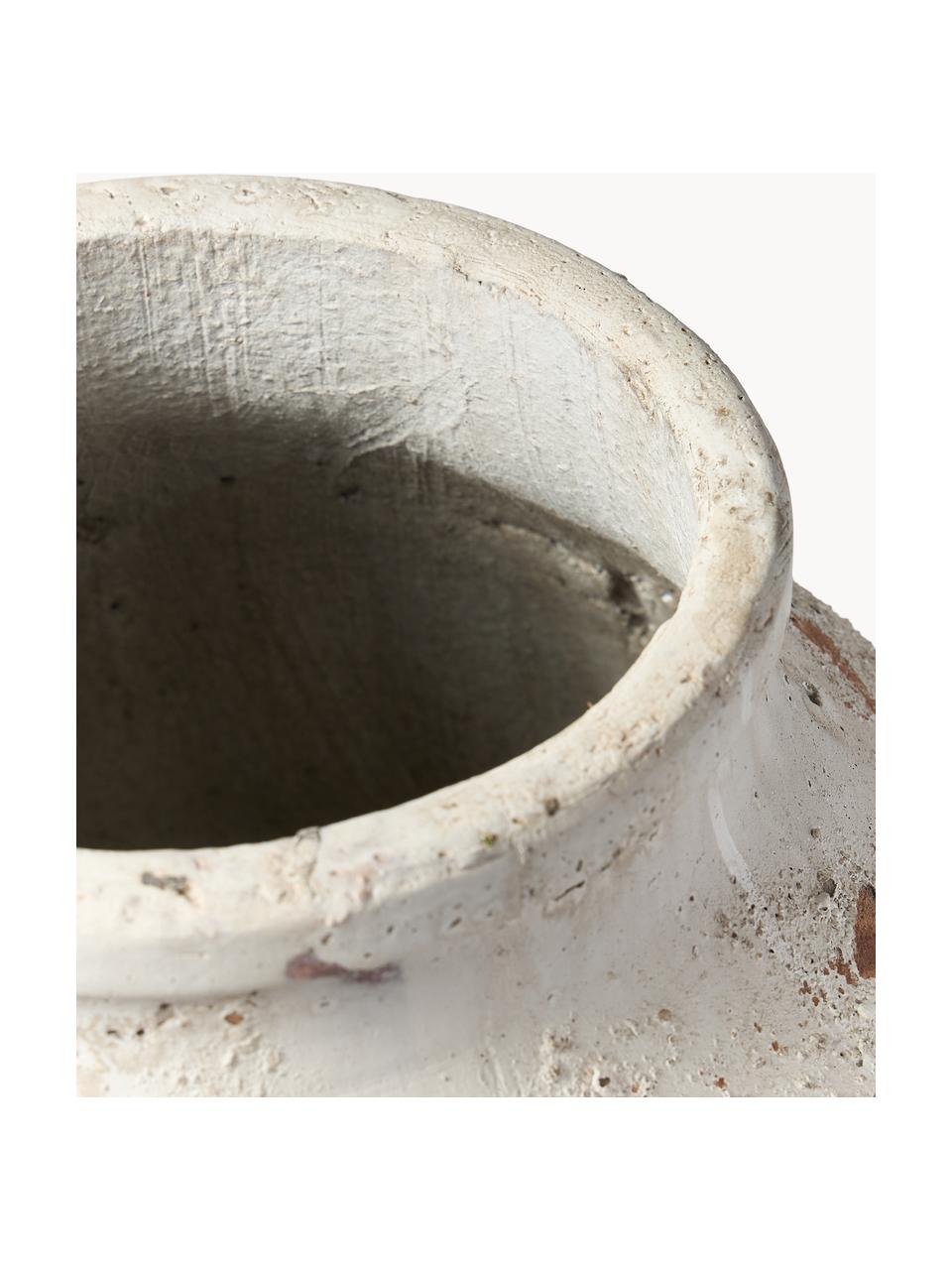 Cache-pot en béton Porto, haut. 52 cm, Béton, Blanc cassé, terracotta, vert, Ø 36 x haut. 52 cm