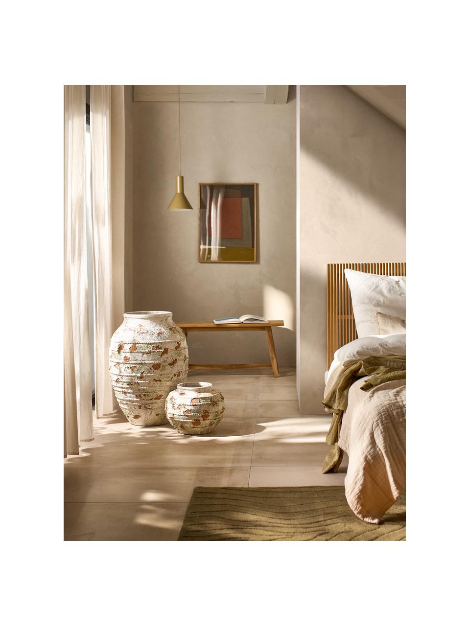 Blumentopf Porto aus Beton, H 52 cm, Beton, Off White, Terrakotta, Grün, Ø 36 x H 52 cm