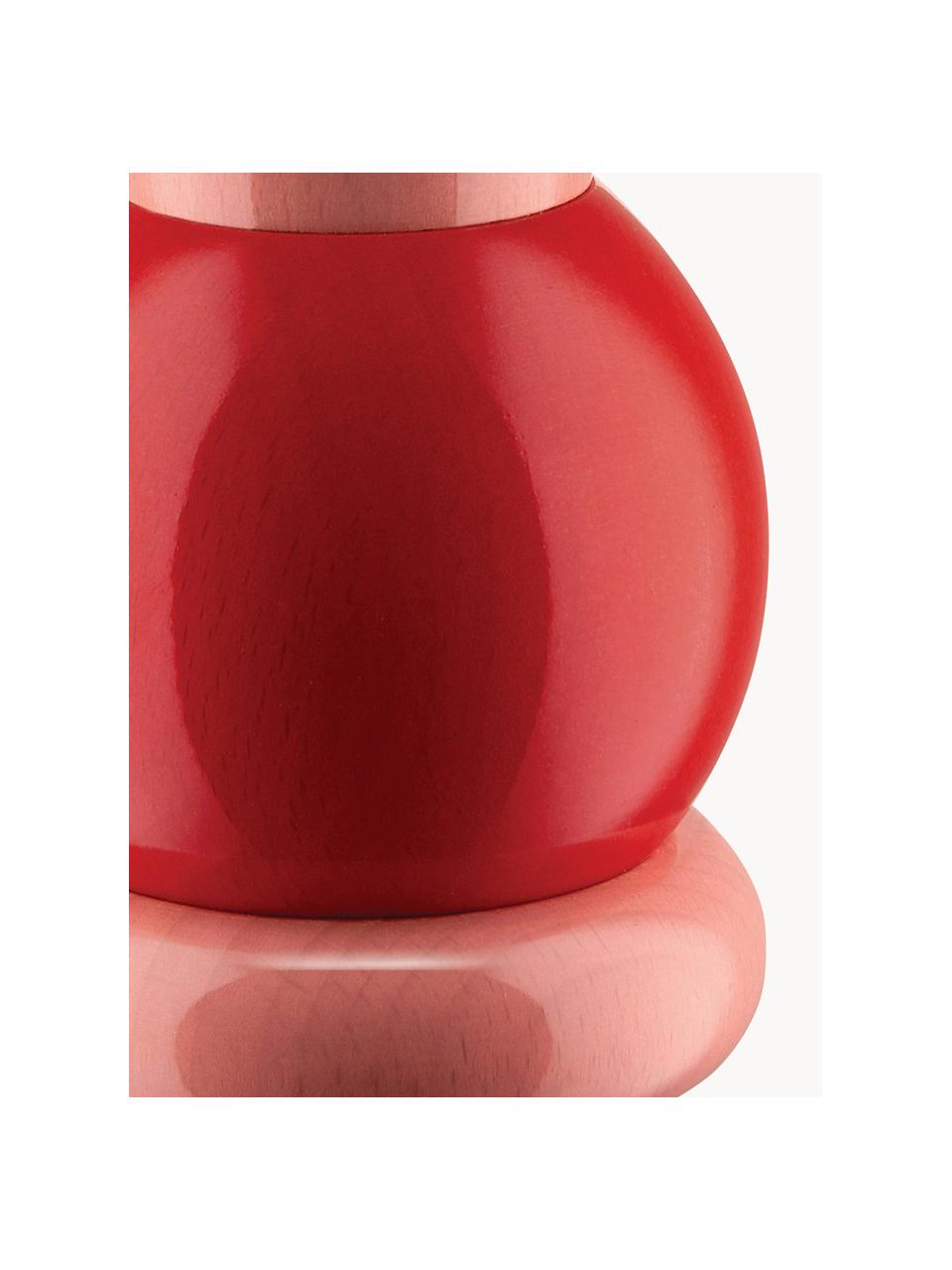 Gewürzmühle Twergi, Buchenholz, Keramikmahlwerk, Rosa, Rot, Sonnengelb, Ø 7 x H 23 cm