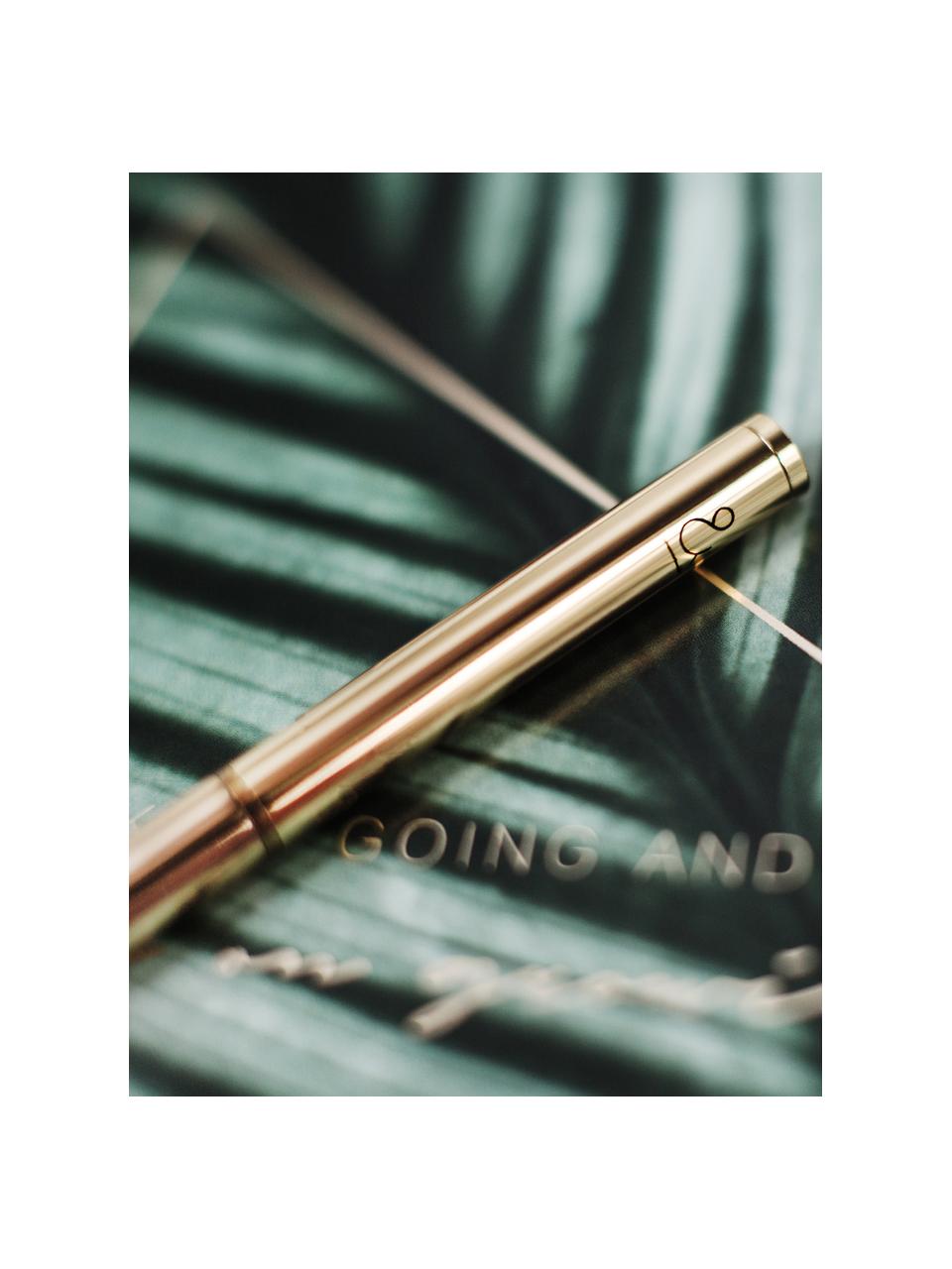 Długopis Golda, Metal lakierowany, Odcienie mosiądzu, Ø 1 x D 15 cm