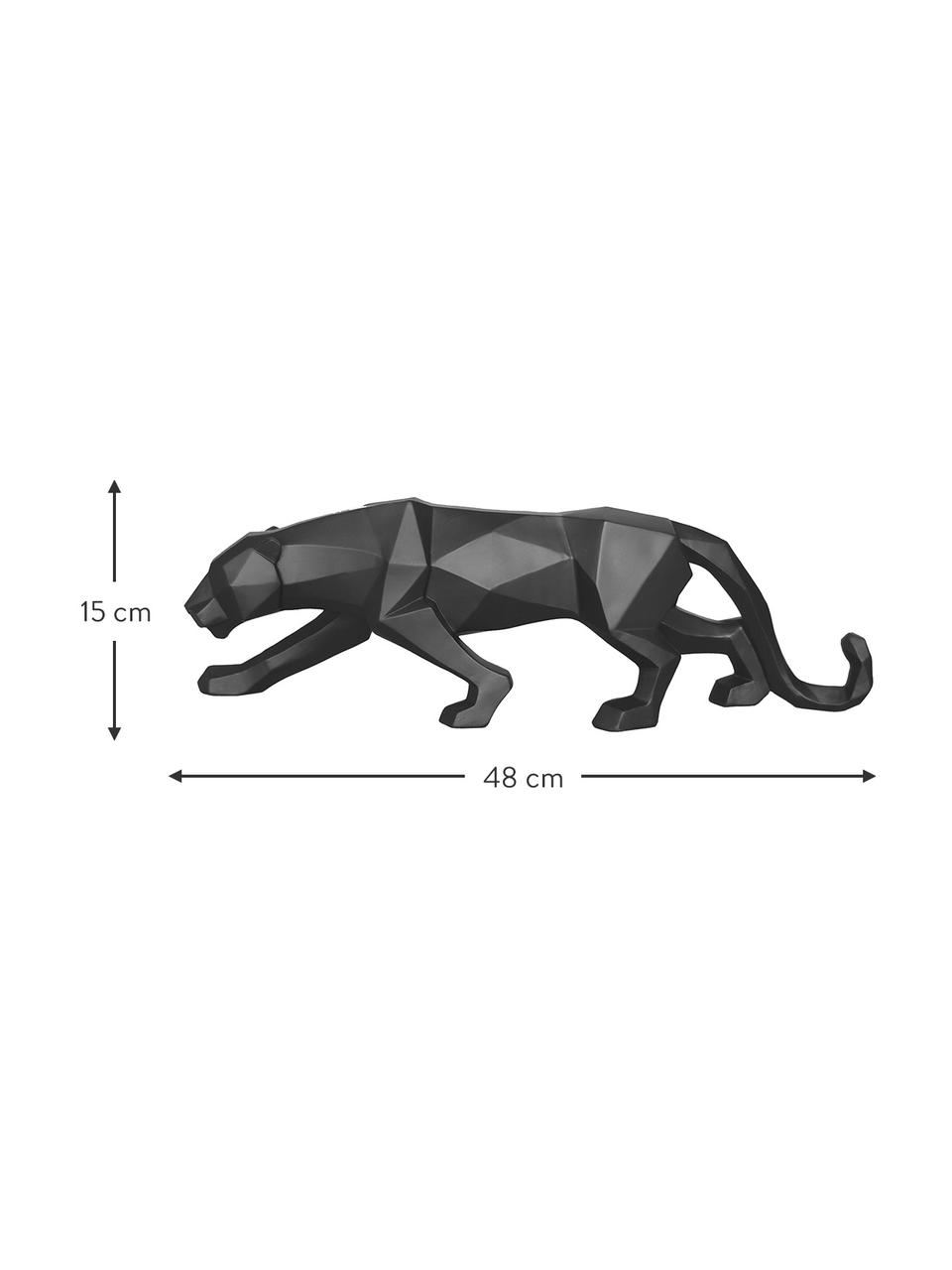 Figura decorativa Origami Panther, Poliresina, Negro, An 48 x Al 15 cm