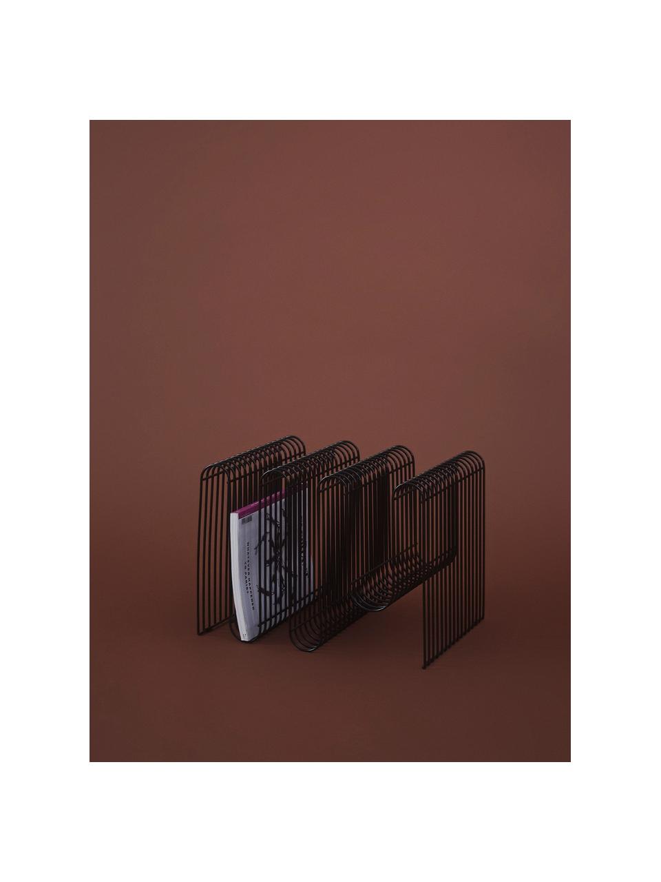 Zeitschriftenhalter Curve, Eisen, beschichtet, Schwarz, 41 x 30 cm