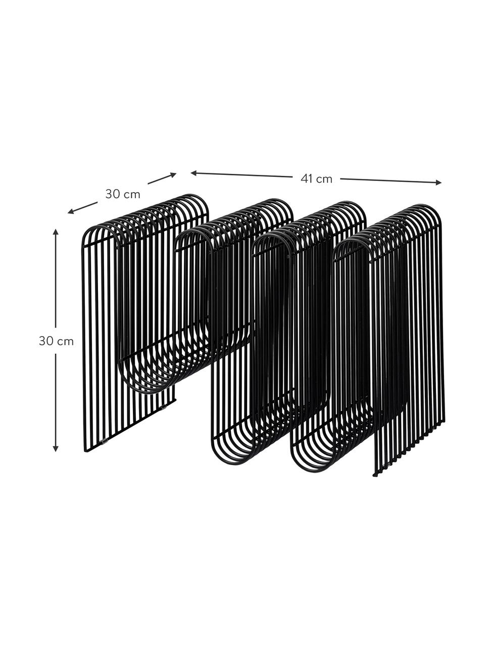 Zeitschriftenhalter Curve, Eisen, beschichtet, Schwarz, 41 x 30 cm