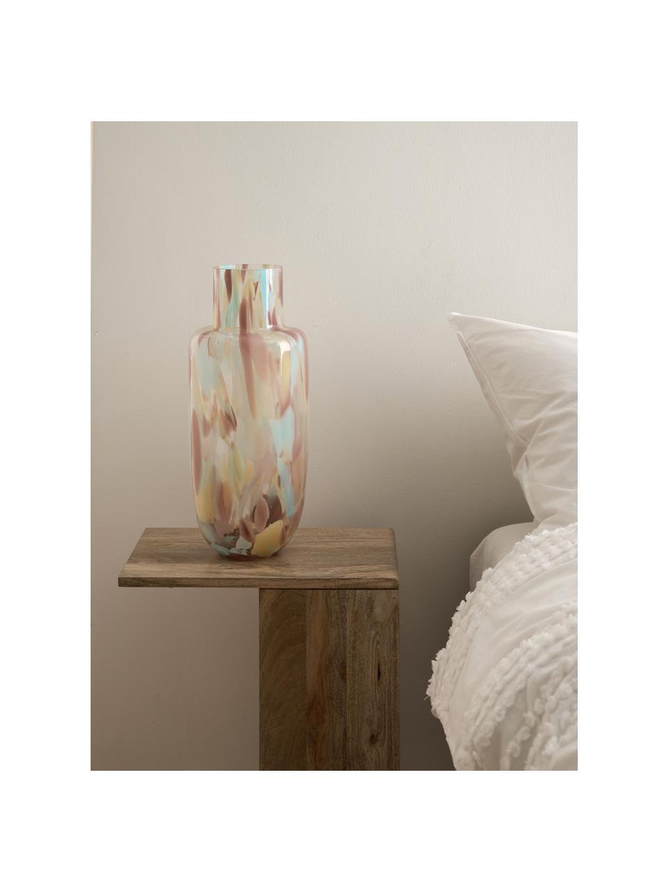 Grand vase en verre Shane, Verre, Lilas, bleu, beige, transparent, Ø 18 x haut. 43 cm