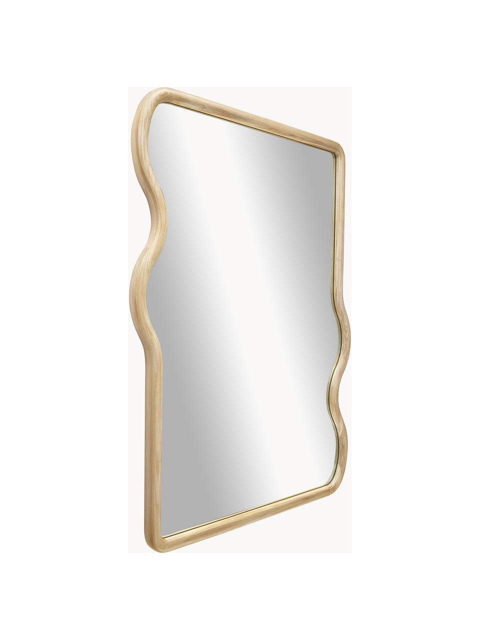 Espejo de pared de madera Stream, Espejo: cristal, Parte trasera: tablero de fibras de dens, Beige, An 70 x Al 100 cm