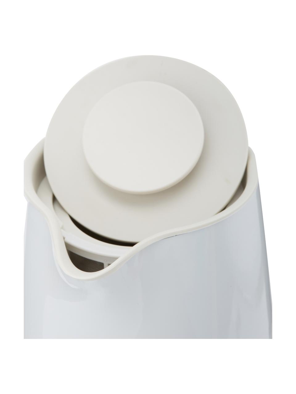 Hervidor Emma, Estructura: acero inoxidable, Asa: madera de haya, Blanco brillante, 1,2 L