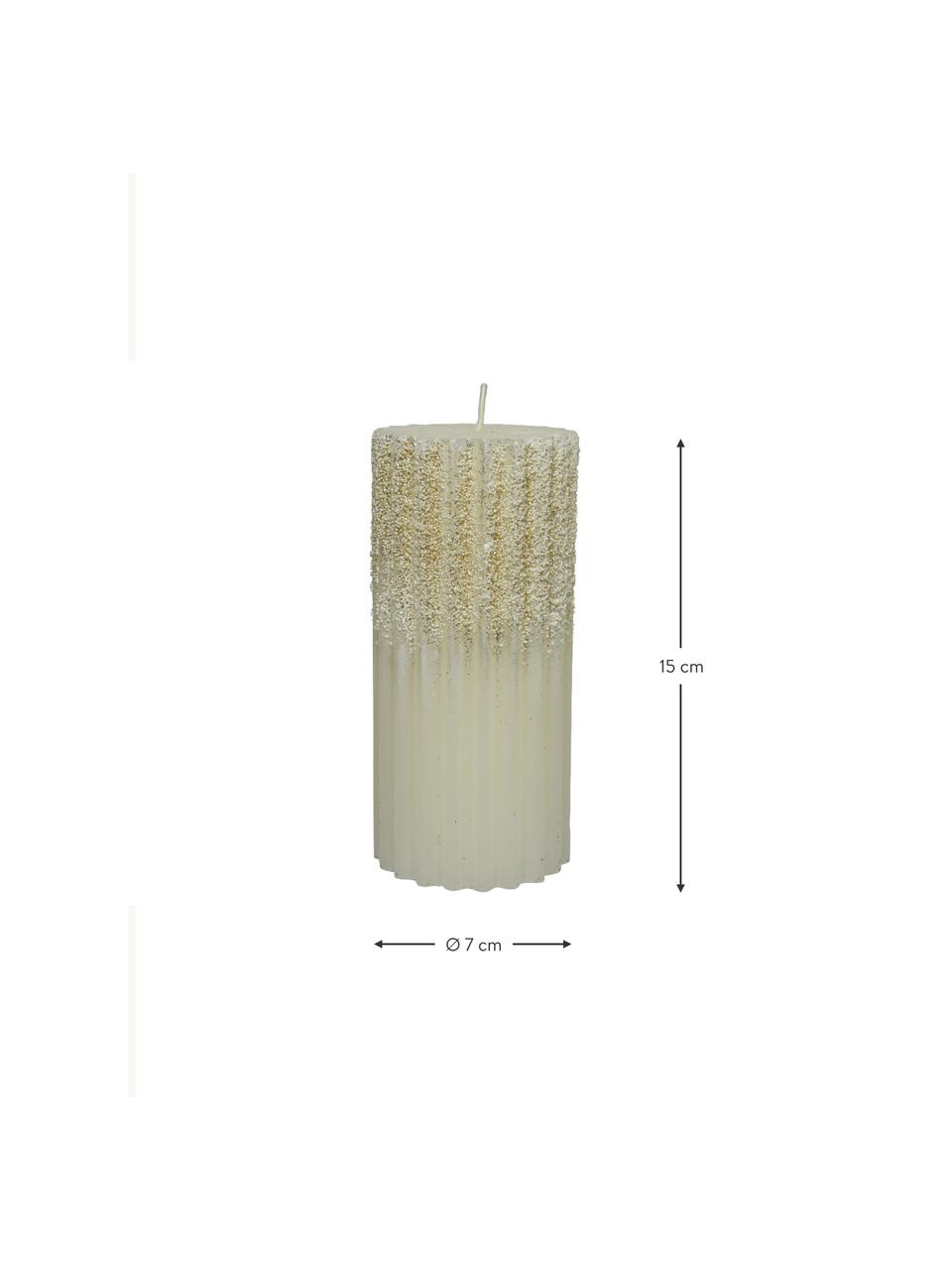 Vela navideña Angel, Cera, Blanco crema, dorado, Ø 7 x Al 15 cm